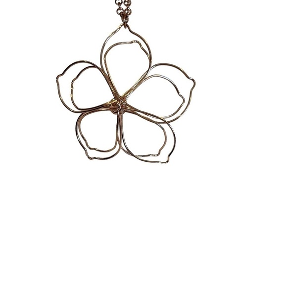 Stephan & Co. Rose Gold Chain & 3D Metal Wire Flower w/ Rhinestone Center Accent - Picture 10 of 16